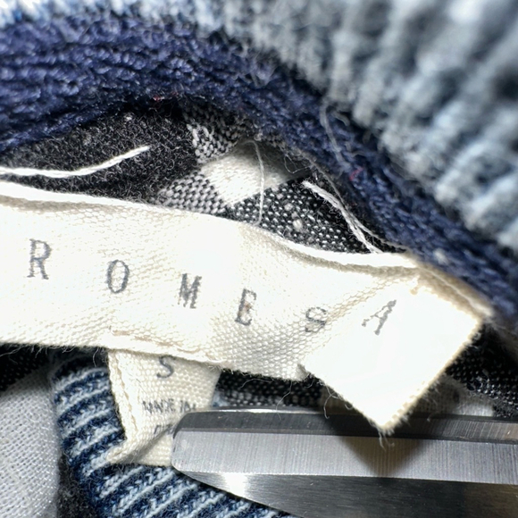 Women's Promesa Shirt, S, Black and White gingham cropped zipper denim pockets - Picture 3 of 8